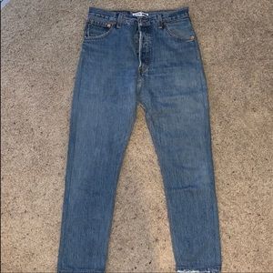 Re/done high rise ankle crop jeans